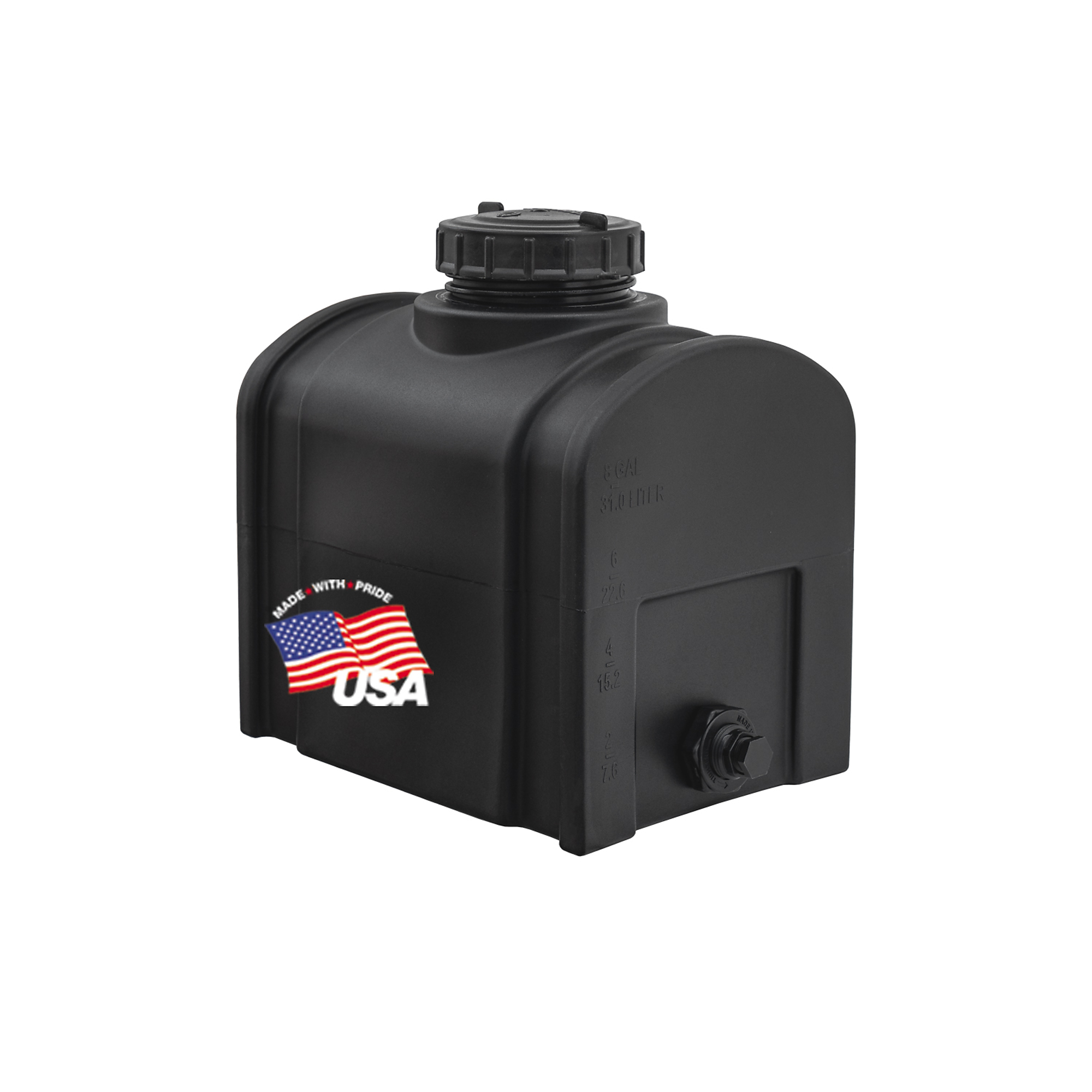 Romotech Domed Water Liquid Storage Tank — 8 Gallon, 16in. x 12in. x 15in., Polyethylene, Black, Model# 82123875